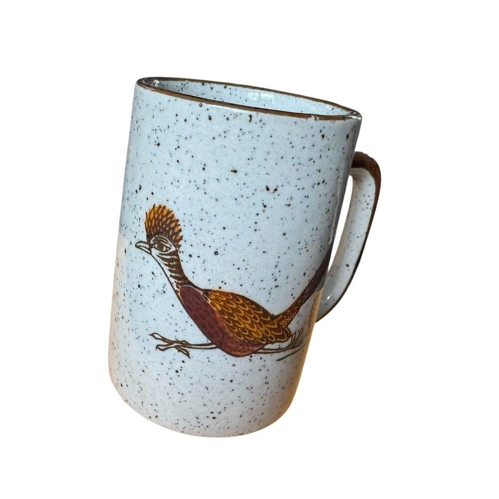 Vintage Otagiri Japan Stoneware Mug Pheasant Bird Speckled Handcrafted Cup NEW